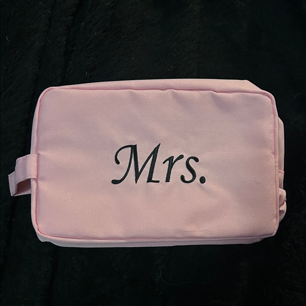 Pink Mrs. Embroidered Travel Bag- NWOT